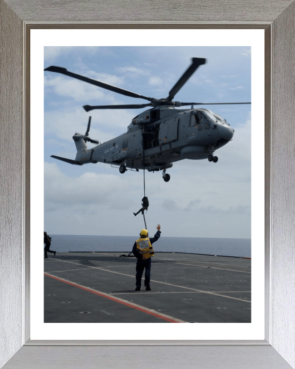 Royal Marine Commando Fast Roping to a Flight Deck Photo Print - 40 Commando Posters, Prints, & Visual Artwork Hampshire Prints