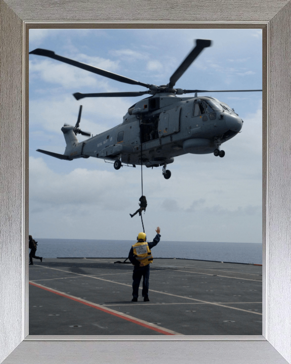 Royal Marine Commando Fast Roping to a Flight Deck Photo Print - 40 Commando Posters, Prints, & Visual Artwork Hampshire Prints