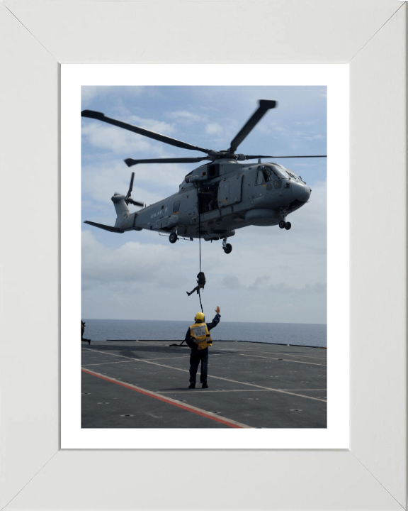 Royal Marine Commando Fast Roping to a Flight Deck Photo Print - 40 Commando Posters, Prints, & Visual Artwork Hampshire Prints