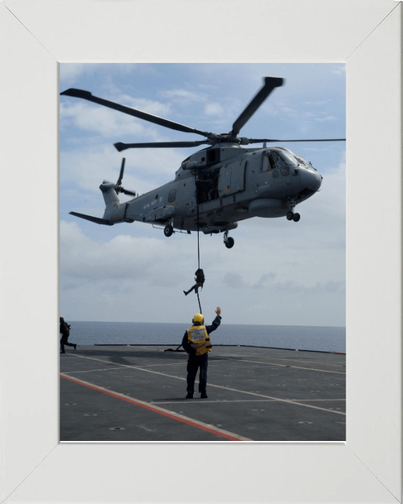 Royal Marine Commando Fast Roping to a Flight Deck Photo Print - 40 Commando Posters, Prints, & Visual Artwork Hampshire Prints