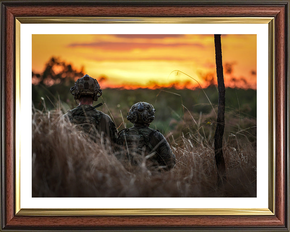 Royal Marine Commandos at sunset Photo Print - 40 Commando Posters, Prints, & Visual Artwork Hampshire Prints 10 x 8 Classic Frame Yes