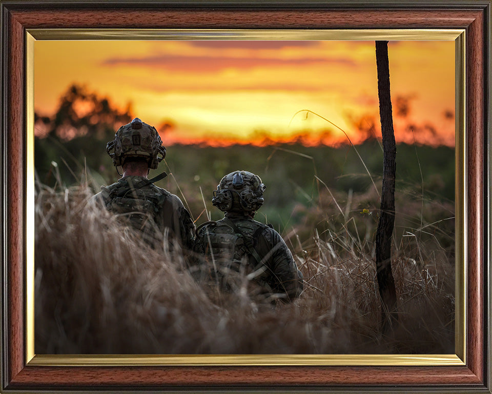 Royal Marine Commandos at sunset Photo Print - 40 Commando Posters, Prints, & Visual Artwork Hampshire Prints 10 x 8 Classic Frame No