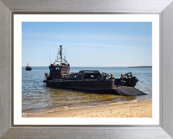 Royal Marine Commandos with Landing Craft Photo Print - 45 Commando Posters, Prints, & Visual Artwork Hampshire Prints 10 x 8 Silver Frame Yes