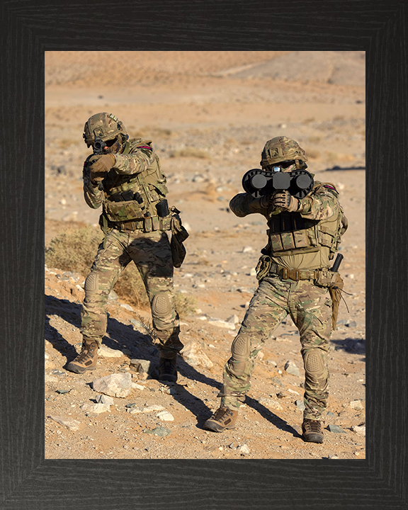 Royal Marine Commandos with a counter UAV system Photo Print 30 Commando Marines Wall Art Military Decor Posters, Prints, & Visual Artwork Hampshire Prints 10 x 8 Black Frame No