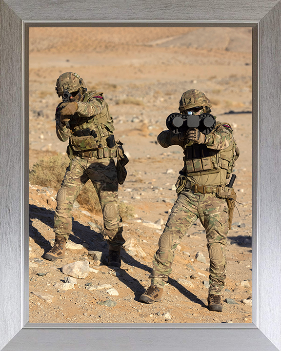 Royal Marine Commandos with a counter UAV system Photo Print 30 Commando Marines Wall Art Military Decor Posters, Prints, & Visual Artwork Hampshire Prints 10 x 8 Silver Frame No