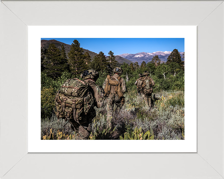 Royal Marines on Patrol in California 2025 Photo Print - 45 Commando Posters, Prints, & Visual Artwork Hampshire Prints 10 x 8 White Frame Yes