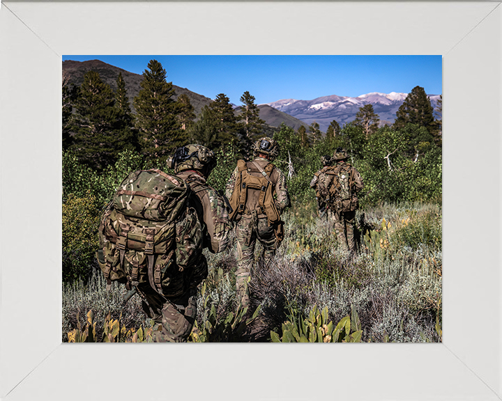 Royal Marines on Patrol in California 2025 Photo Print - 45 Commando Posters, Prints, & Visual Artwork Hampshire Prints 10 x 8 White Frame No