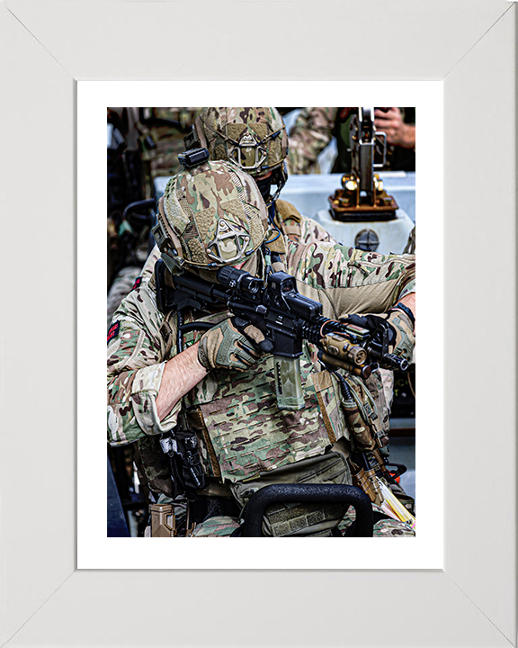 Royal Marines Boarding Team member Photo Print 42 Commando Wall Art Military Decor Poster Posters, Prints, & Visual Artwork Hampshire Prints 10 x 8 White Frame Yes