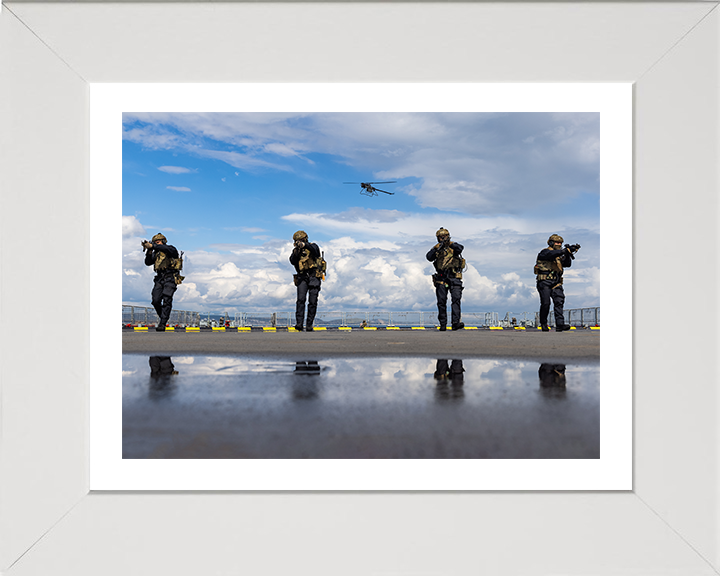 Royal Marines Commando Boarding Team Photo Print - 42 Commando Posters, Prints, & Visual Artwork Hampshire Prints 10 x 8 White Frame Yes