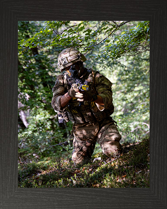 Royal Marines Commando Camouflaged Photo Print - 45 Commando Posters, Prints, & Visual Artwork Hampshire Prints 10 x 8 Black Frame No