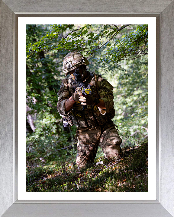 Royal Marines Commando Camouflaged Photo Print - 45 Commando Posters, Prints, & Visual Artwork Hampshire Prints 10 x 8 Silver Frame Yes