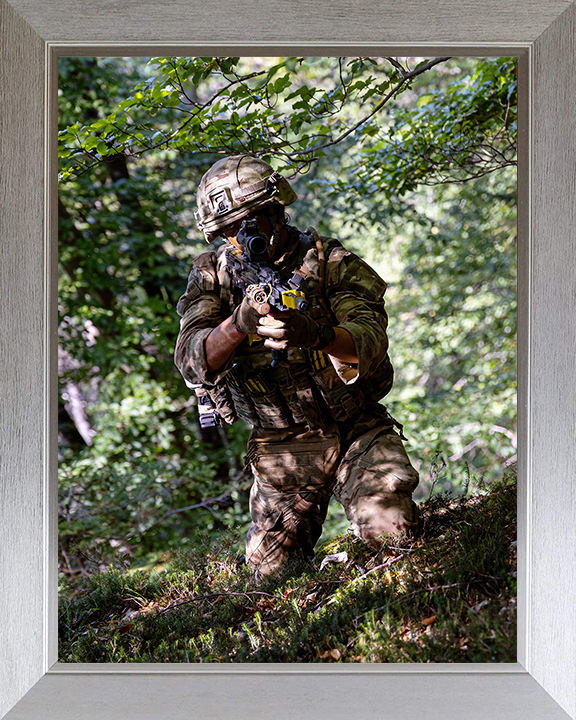 Royal Marines Commando Camouflaged Photo Print - 45 Commando Posters, Prints, & Visual Artwork Hampshire Prints 10 x 8 Silver Frame No