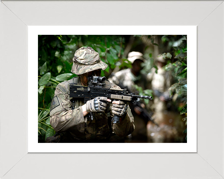 Royal Marines Commando Jungle Warfare Photo Print - 45 Commando Posters, Prints, & Visual Artwork Hampshire Prints 10 x 8 White Frame Yes