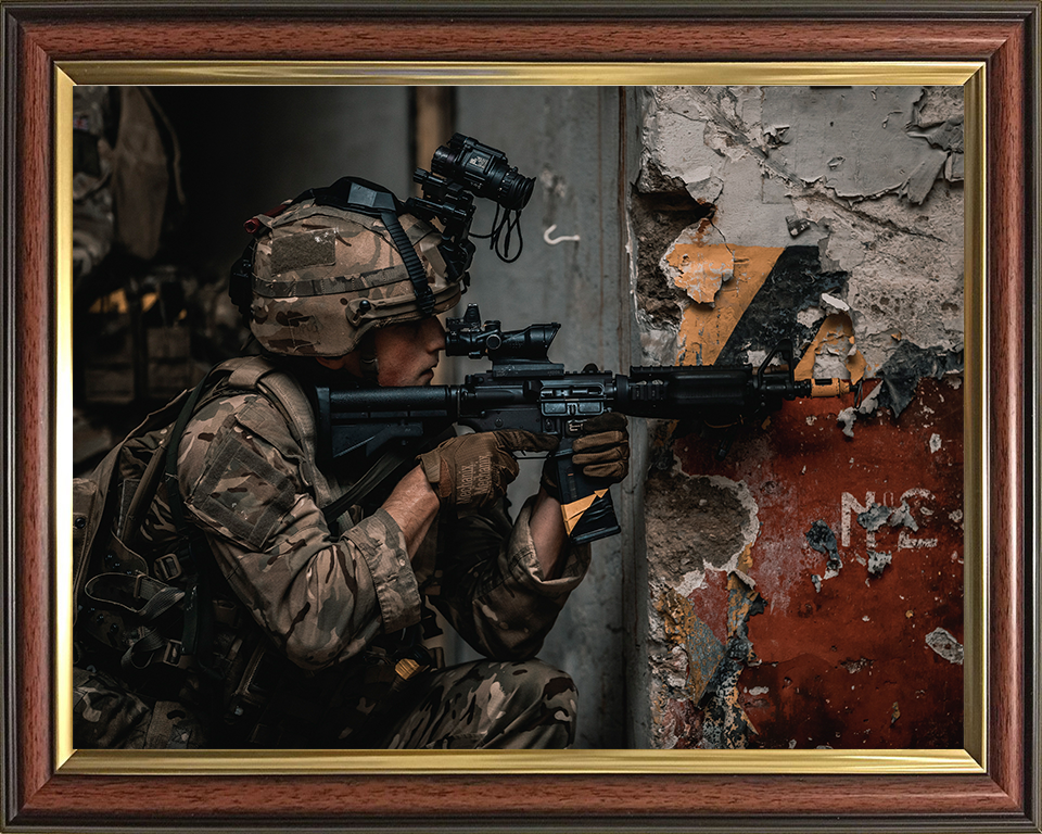 Royal Marines Commandos Urban Warfare Photo Print 43 Commando Wall Art Military Decor Posters, Prints, & Visual Artwork Hampshire Prints 10 x 8 Classic Frame No