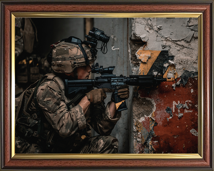Royal Marines Commandos Urban Warfare Photo Print 43 Commando Wall Art Military Decor Posters, Prints, & Visual Artwork Hampshire Prints 10 x 8 Classic Frame No