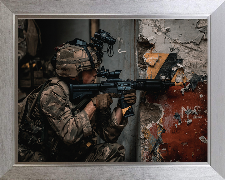 Royal Marines Commandos Urban Warfare Photo Print 43 Commando Wall Art Military Decor Posters, Prints, & Visual Artwork Hampshire Prints 10 x 8 Silver Frame No