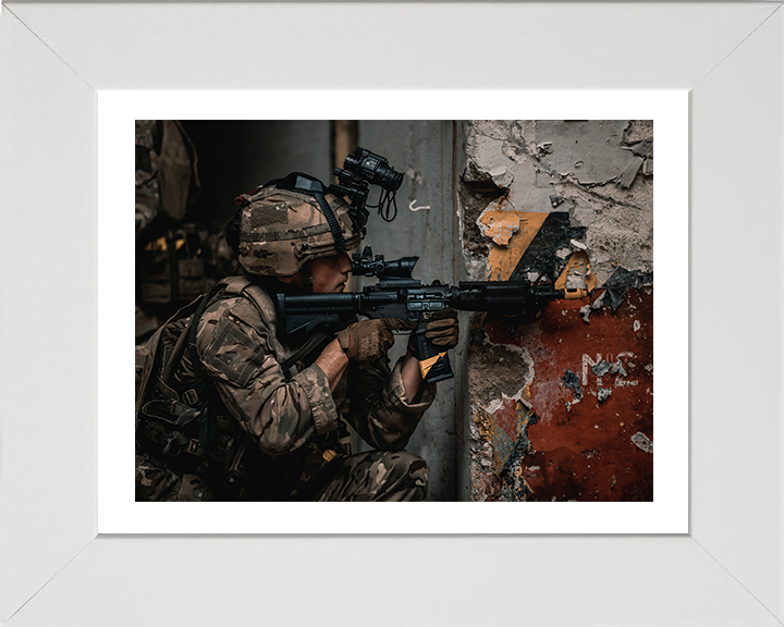 Royal Marines Commandos Urban Warfare Photo Print 43 Commando Wall Art Military Decor Posters, Prints, & Visual Artwork Hampshire Prints 10 x 8 White Frame Yes