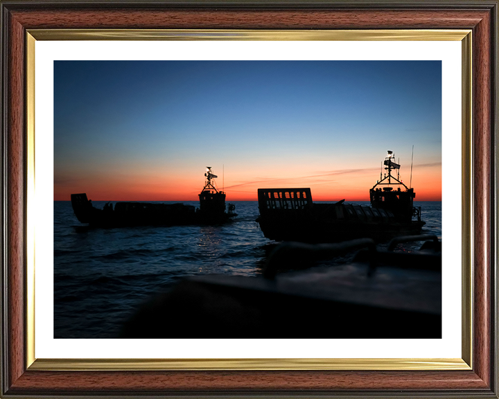 Royal Marines Landing Craft at sunset Photo Print - 45 Commando Posters, Prints, & Visual Artwork Hampshire Prints 10 x 8 Classic Frame Yes
