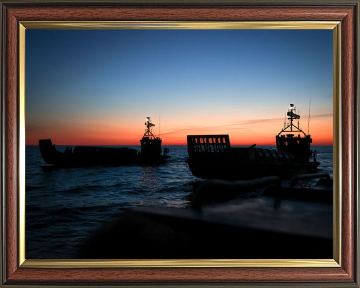 Royal Marines Landing Craft at sunset Photo Print - 45 Commando Posters, Prints, & Visual Artwork Hampshire Prints 10 x 8 Classic Frame No