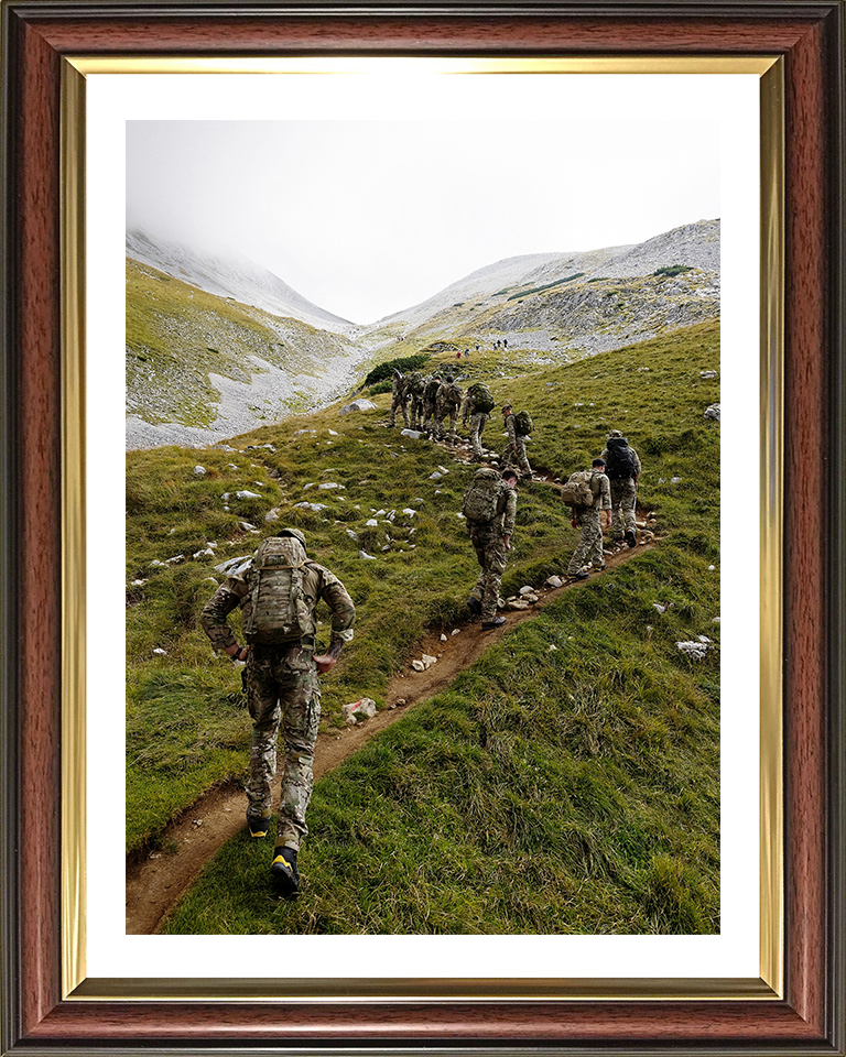 Royal Marines Mountain Yomp Photo Print - 45 Commando Posters, Prints, & Visual Artwork Hampshire Prints 10 x 8 Classic Frame Yes