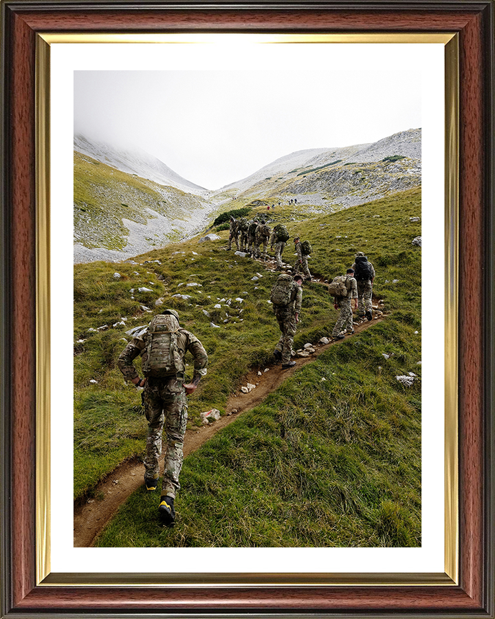 Royal Marines Mountain Yomp Photo Print - 45 Commando Posters, Prints, & Visual Artwork Hampshire Prints 10 x 8 Classic Frame Yes