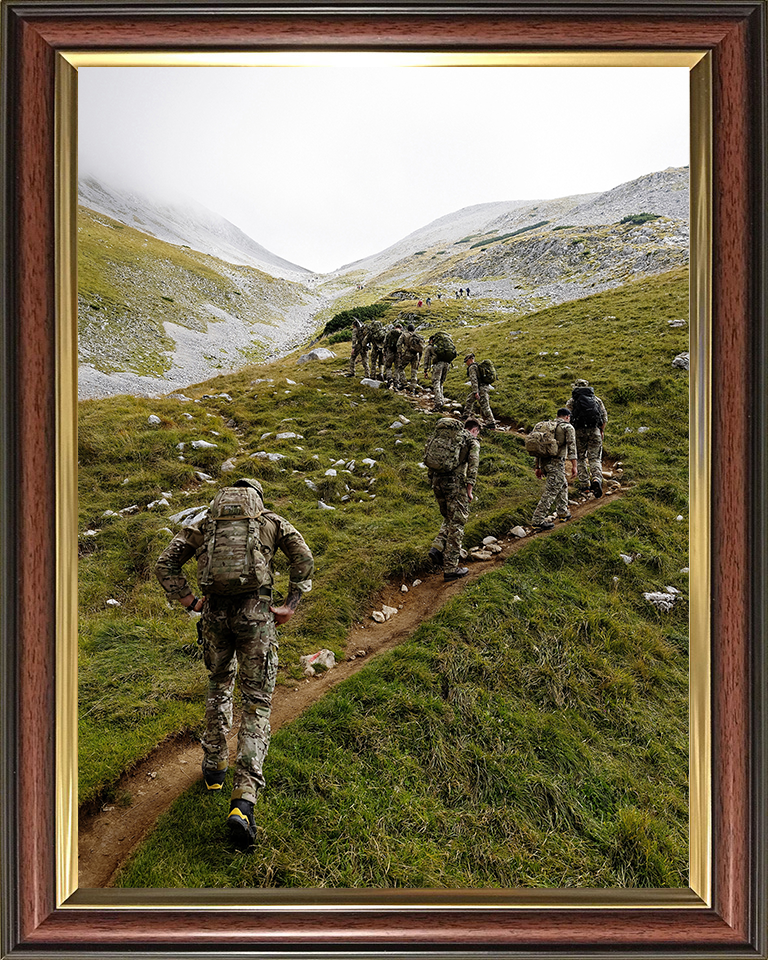 Royal Marines Mountain Yomp Photo Print - 45 Commando Posters, Prints, & Visual Artwork Hampshire Prints 10 x 8 Classic Frame No