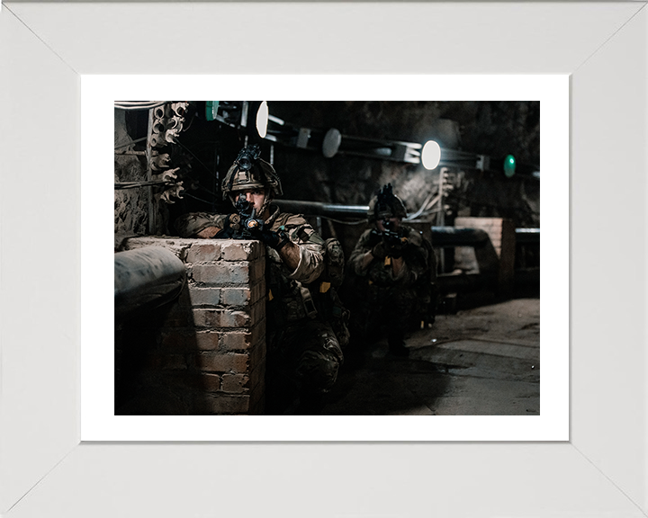 Royal Marines Urban Warfare Photo Print 43 Commando Wall Art Military Decor Poster Posters, Prints, & Visual Artwork Hampshire Prints 10 x 8 White Frame Yes