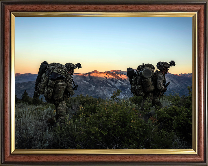 Royal Marines on Patrol at Sunset Photo Print - 45 Commando Posters, Prints, & Visual Artwork Hampshire Prints 10 x 8 Classic Frame No