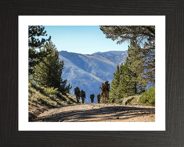 Royal Marines on Patrol in USA 2025 Photo Print - 45 Commando Posters, Prints, & Visual Artwork Hampshire Prints 10 x 8 Black Frame Yes