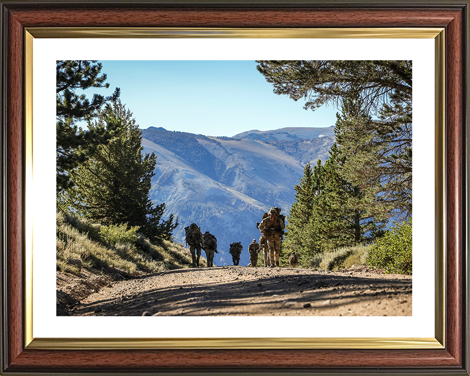 Royal Marines on Patrol in USA 2025 Photo Print - 45 Commando Posters, Prints, & Visual Artwork Hampshire Prints 10 x 8 Classic Frame Yes