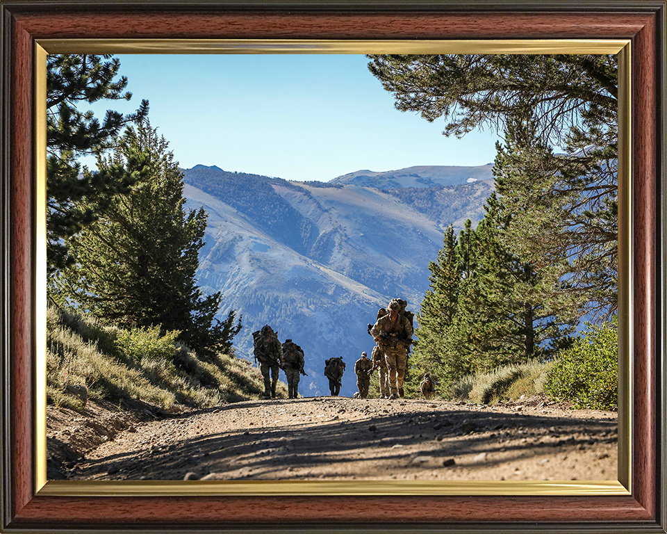 Royal Marines on Patrol in USA 2025 Photo Print - 45 Commando Posters, Prints, & Visual Artwork Hampshire Prints 10 x 8 Classic Frame No