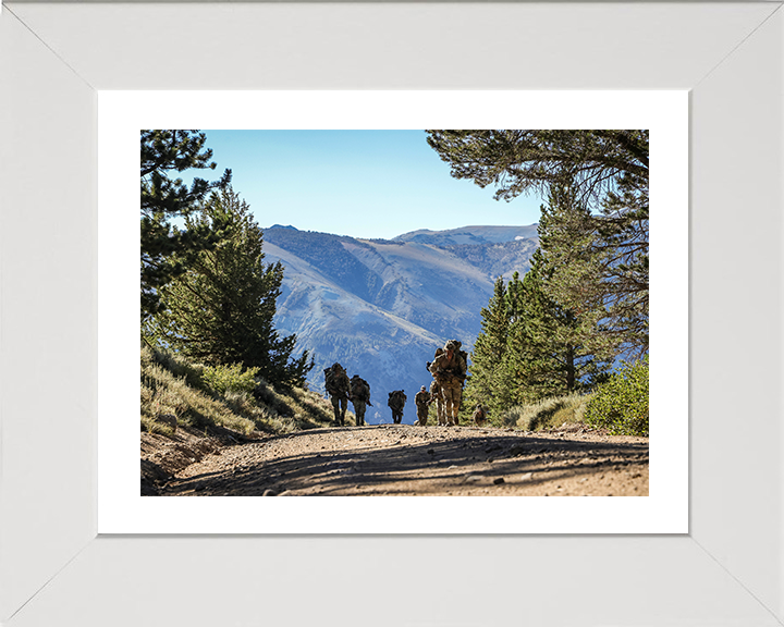 Royal Marines on Patrol in USA 2025 Photo Print - 45 Commando Posters, Prints, & Visual Artwork Hampshire Prints 10 x 8 White Frame Yes
