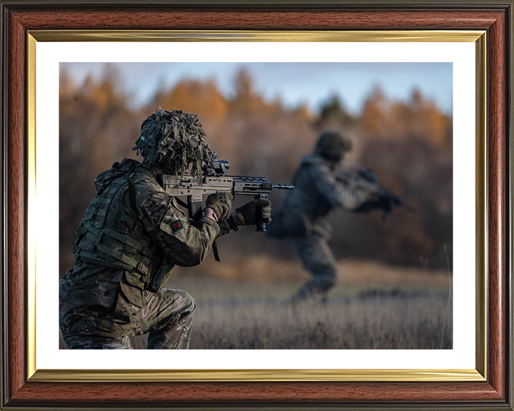 British Army Royal Welsh Soldiers Training Photo Print Wall Art Military Decor Poster Posters, Prints, & Visual Artwork Hampshire Prints 10 x 8 Classic Frame Yes
