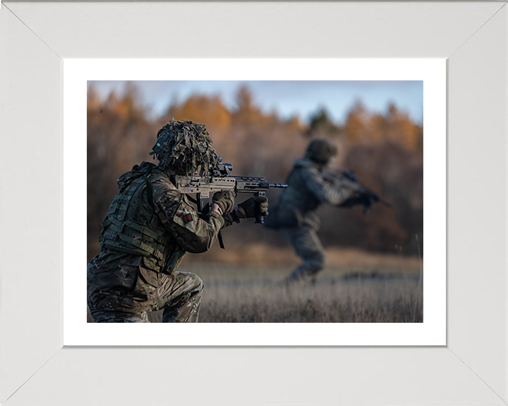 British Army Royal Welsh Soldiers Training Photo Print Wall Art Military Decor Poster Posters, Prints, & Visual Artwork Hampshire Prints 10 x 8 White Frame Yes