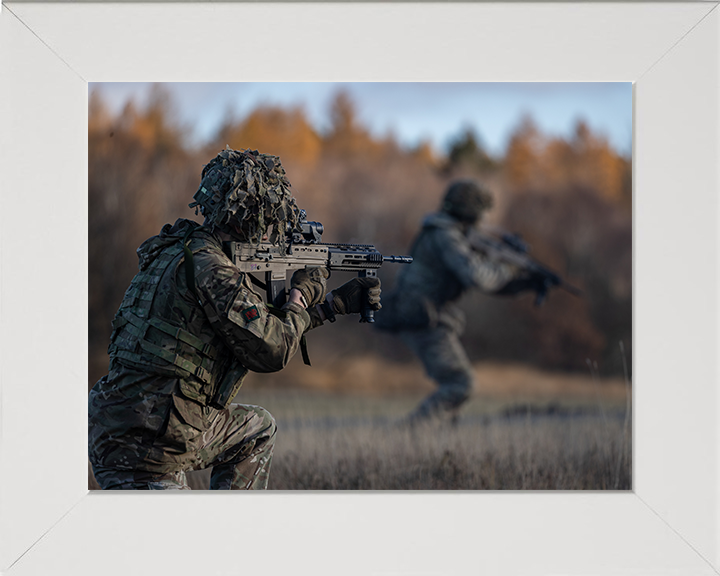 British Army Royal Welsh Soldiers Training Photo Print Wall Art Military Decor Poster Posters, Prints, & Visual Artwork Hampshire Prints 10 x 8 White Frame No