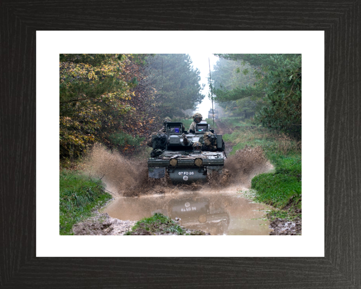 British Army Scimitar Vehicle on tracks Photo Print Wall Art Military Decor Poster Posters, Prints, & Visual Artwork Hampshire Prints 10 x 8 Black Frame Yes