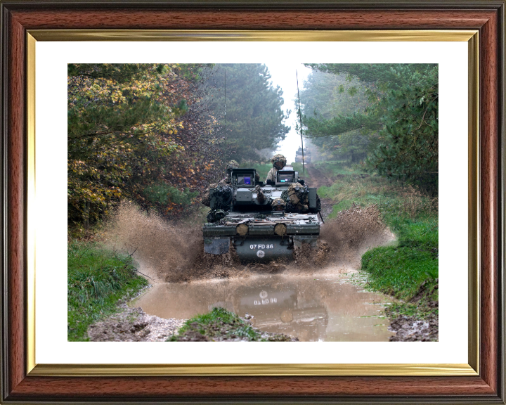 British Army Scimitar Vehicle on tracks Photo Print Wall Art Military Decor Poster Posters, Prints, & Visual Artwork Hampshire Prints 10 x 8 Classic Frame Yes