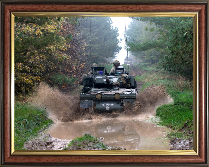 British Army Scimitar Vehicle on tracks Photo Print Wall Art Military Decor Poster Posters, Prints, & Visual Artwork Hampshire Prints 10 x 8 Classic Frame No