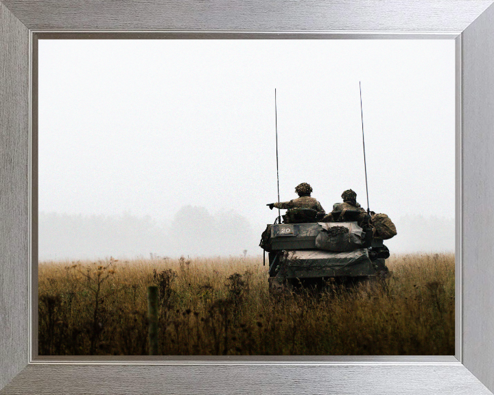 British Army Scimitar Vehicle Photo Print Wall Art Military Decor Poster Posters, Prints, & Visual Artwork Hampshire Prints 10 x 8 Silver Frame No