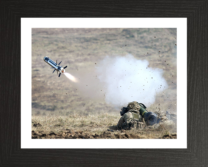 British Army Soldier Firing a Javelin Photo Print Wall Art Military Decor Poster Posters, Prints, & Visual Artwork Hampshire Prints 10 x 8 Black Frame Yes