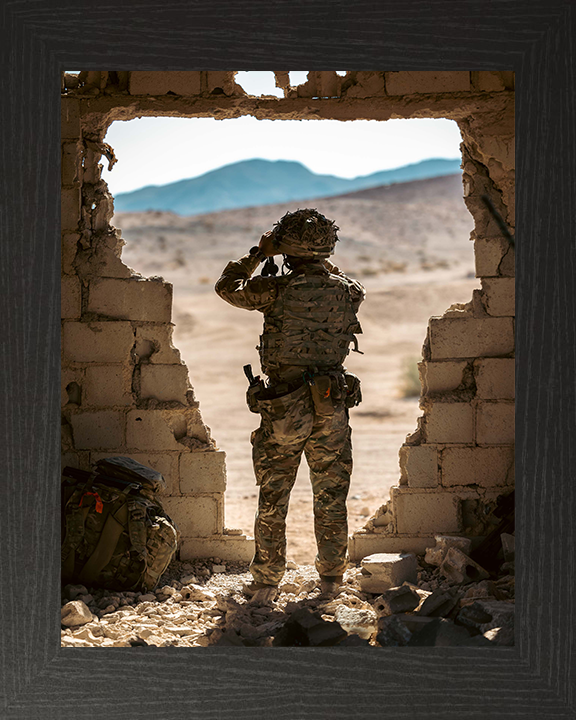 British Army Soldier lookout Portrait Photo Print Wall Art Military Decor Poster Posters, Prints, & Visual Artwork Hampshire Prints 10 x 8 Black Frame No