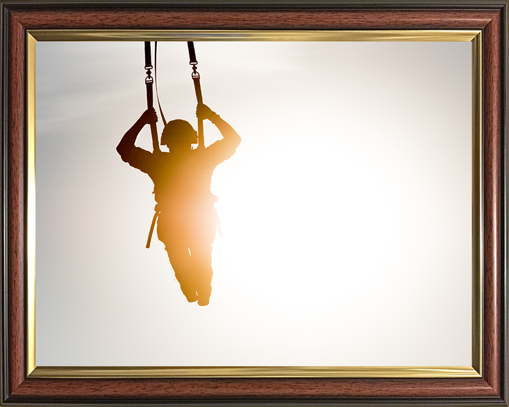 British Army Soldier Parachuting at sunset Photo Print Wall Art Military Decor Poster Posters, Prints, & Visual Artwork Hampshire Prints 10 x 8 Classic Frame No