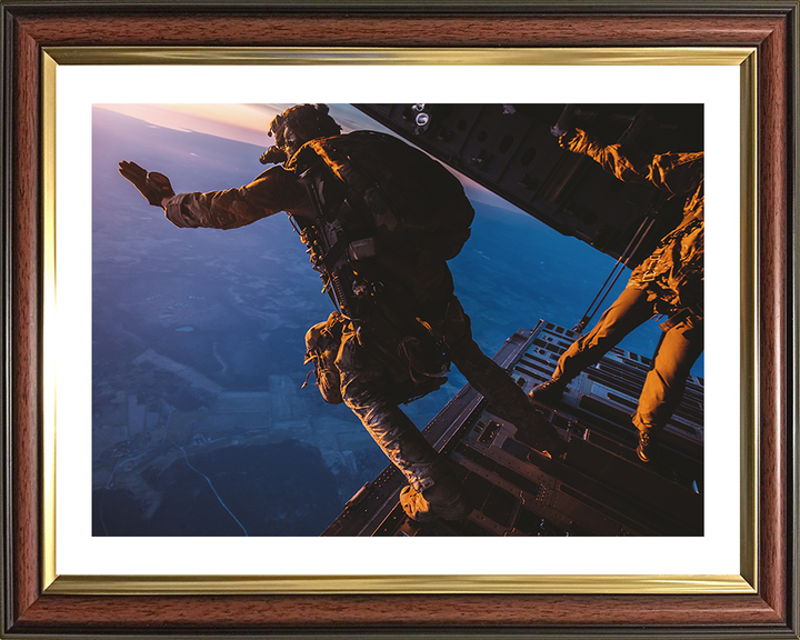 British Army Soldier Parachuting over Estonia Photo Print Wall Art Military Decor Posters, Prints, & Visual Artwork Hampshire Prints 10 x 8 Classic Frame Yes