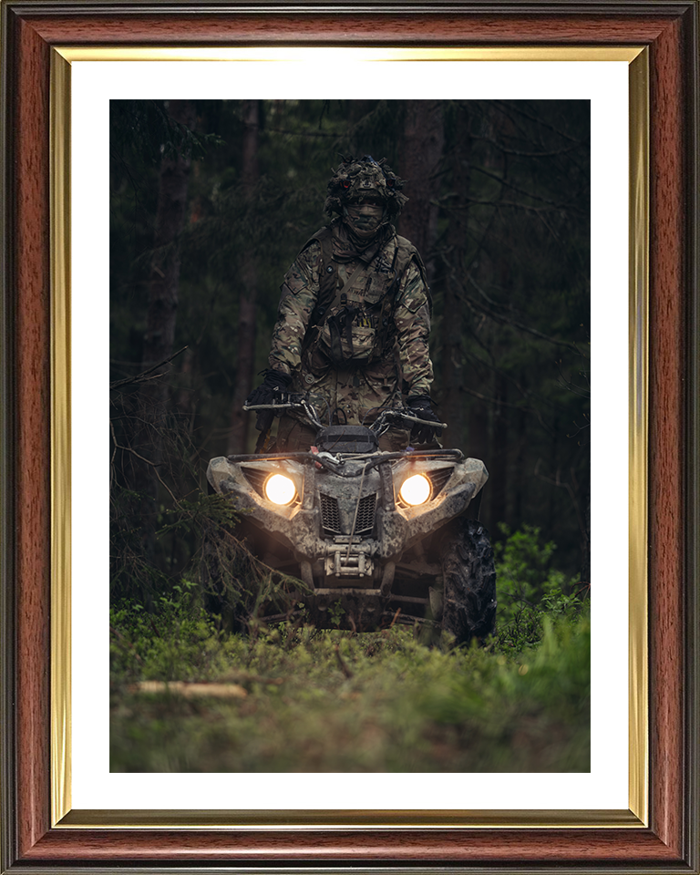 Soldier Riding a Quad bike – British Army Wall Art, Military Decor Military Vehicle Photo Print Wall Art Military Decor UK Posters, Prints, & Visual Artwork Hampshire Prints 10 x 8 Classic Frame Yes