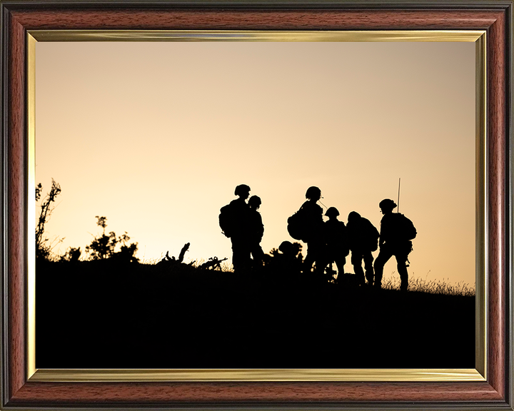 British Army Soldier Silhouettes Photo Print Wall Art Military Decor Poster Posters, Prints, & Visual Artwork Hampshire Prints 10 x 8 Classic Frame No