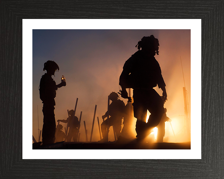 British Army Soldier Silhouettes in Afghanistan Photo Print Wall Art Military Decor Posters, Prints, & Visual Artwork Hampshire Prints 10 x 8 Black Frame Yes