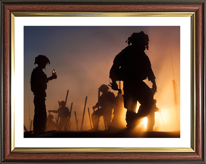British Army Soldier Silhouettes in Afghanistan Photo Print Wall Art Military Decor Posters, Prints, & Visual Artwork Hampshire Prints 10 x 8 Classic Frame Yes