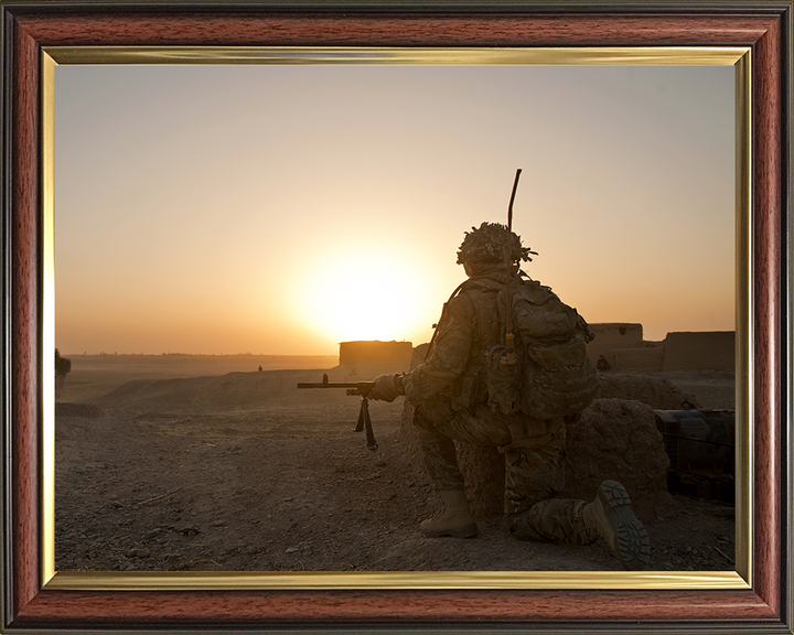 Soldiers on patrol in Afghanistan Photo Print – British Army Patrol Wall Art, Military Decor Posters, Prints, & Visual Artwork Hampshire Prints 10 x 8 Classic Frame No