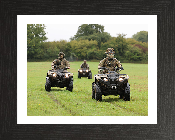 British Army Medics Riding Yamaha Grizzly 450 Quad Bikes Photo Print Wall Art Military vehicle Decor Posters, Prints, & Visual Artwork Hampshire Prints 10 x 8 Black Frame Yes