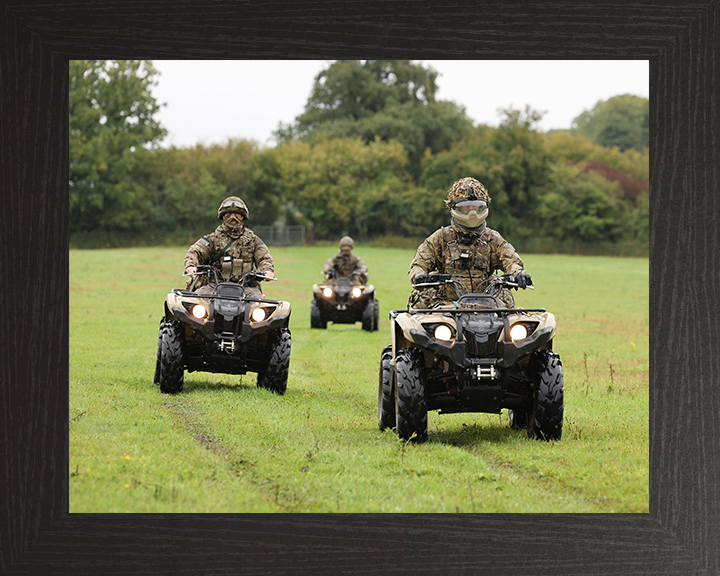 British Army Medics Riding Yamaha Grizzly 450 Quad Bikes Photo Print Wall Art Military vehicle Decor Posters, Prints, & Visual Artwork Hampshire Prints 10 x 8 Black Frame No
